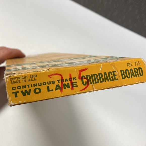 Vintage Cribbage Set Pleasantime Wood Board 1963 two lane track complete #715 - Picture 8 of 12